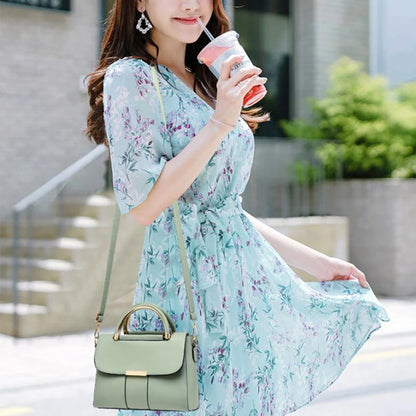 Simple Handbag For Women PU Leather Shoulder Bag Fashion Small Handle Bag Designer Crossbody Bag Daily Lady Shopping Hand Pouch