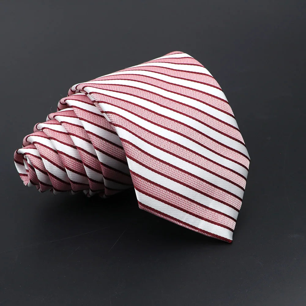 Classic Tie For Men Business Solid Color Stripe Plaid Dots 7cm Jacquard Wedding Dress Necktie Daily Wear Cravat Accessories Gift