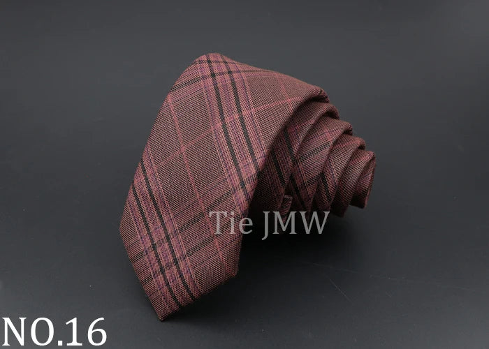 Mens Ties Classic Jacquard Striped Plaid Necktie 6cm  Skinny Neckties Polyester Narrow Collar Suit Shirt Tie Accessories Gift