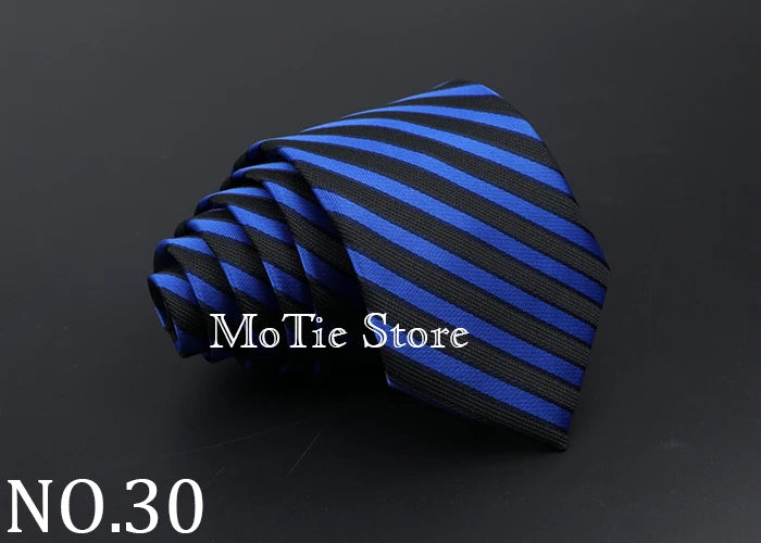 Classic Tie For Men Business Solid Color Stripe Plaid Dots 7cm Jacquard Wedding Dress Necktie Daily Wear Cravat Accessories Gift