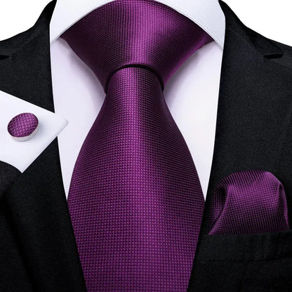 Hi-Tie Light Purple Solid Silk Wedding Tie For Men Quality Hanky Cufflink Gift Necktie Set Fashion Novelty Designer Dropshipping