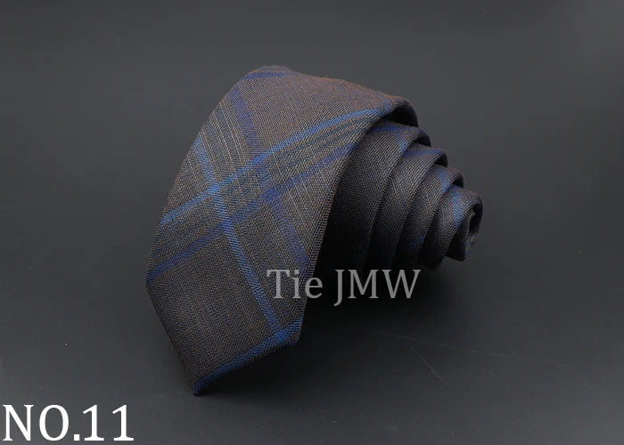 Mens Ties Classic Jacquard Striped Plaid Necktie 6cm  Skinny Neckties Polyester Narrow Collar Suit Shirt Tie Accessories Gift