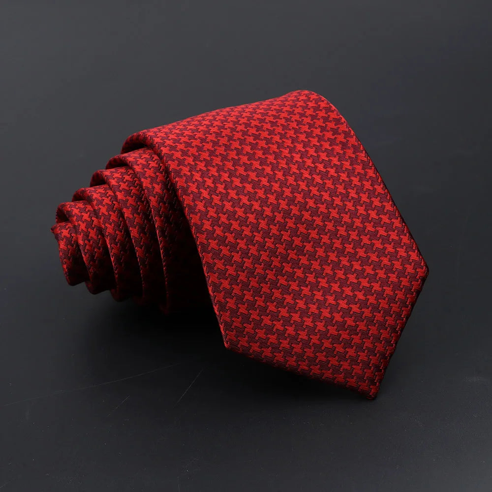 Classic Tie For Men Business Solid Color Stripe Plaid Dots 7cm Jacquard Wedding Dress Necktie Daily Wear Cravat Accessories Gift