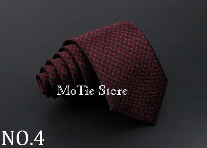 Classic Tie For Men Business Solid Color Stripe Plaid Dots 7cm Jacquard Wedding Dress Necktie Daily Wear Cravat Accessories Gift