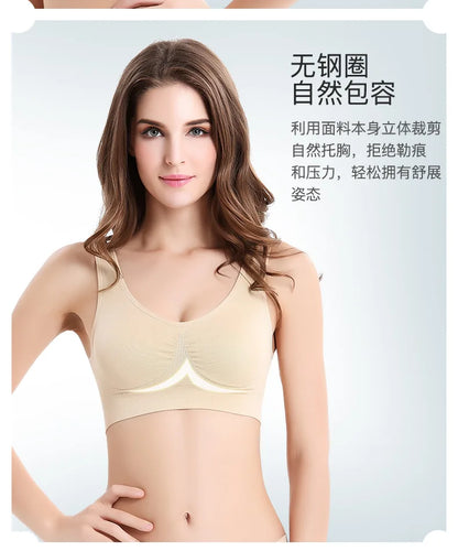 Women Sports Bra Without pad Sleep Brassiere Underwear sleep yoga sports bra vest Plus Size Top no sponge insert pad Bralette