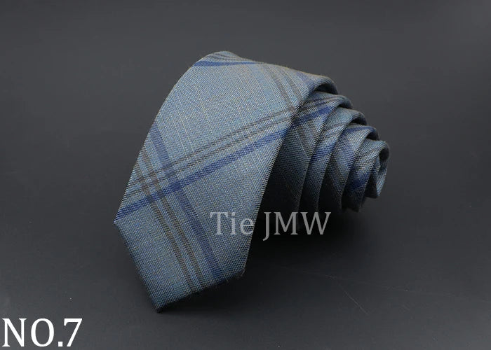 Mens Ties Classic Jacquard Striped Plaid Necktie 6cm  Skinny Neckties Polyester Narrow Collar Suit Shirt Tie Accessories Gift