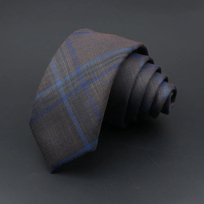 Mens Ties Classic Jacquard Striped Plaid Necktie 6cm  Skinny Neckties Polyester Narrow Collar Suit Shirt Tie Accessories Gift