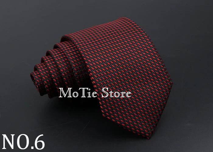 Classic Tie For Men Business Solid Color Stripe Plaid Dots 7cm Jacquard Wedding Dress Necktie Daily Wear Cravat Accessories Gift