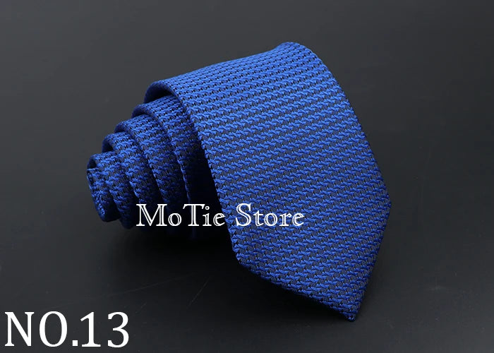 Classic Tie For Men Business Solid Color Stripe Plaid Dots 7cm Jacquard Wedding Dress Necktie Daily Wear Cravat Accessories Gift