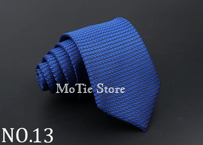Classic Tie For Men Business Solid Color Stripe Plaid Dots 7cm Jacquard Wedding Dress Necktie Daily Wear Cravat Accessories Gift