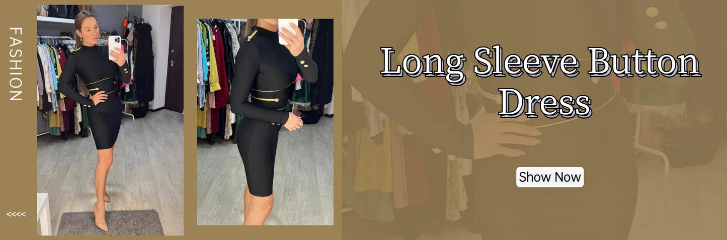 Women's Button Long Sleeve Hollow Out Bandage Dress Mini Black White Bodycon 2022 Spring Elegant Sexy Club Evening Party Dresses