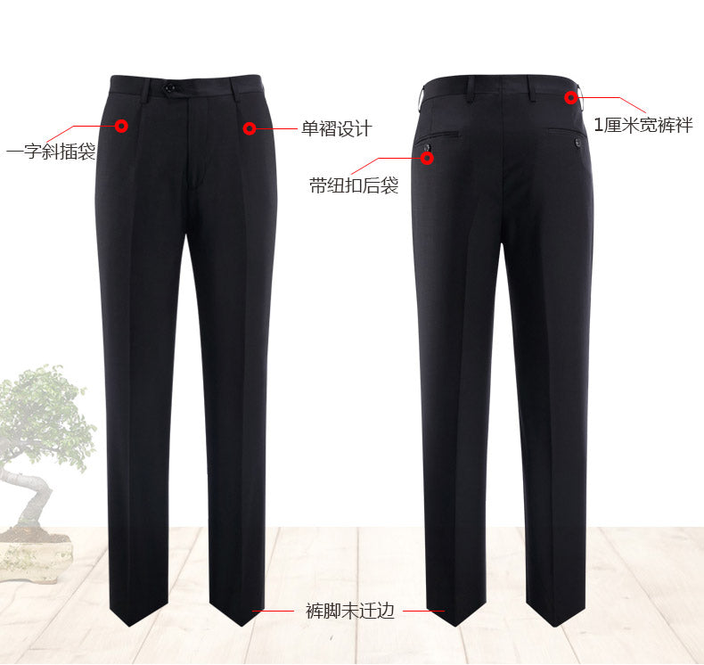 Classic Men Business Chinese Mountain Suit Suit Set 2-Piece High Quality Wedding Party Dress Set Black Navy Wine Red Suit+pant