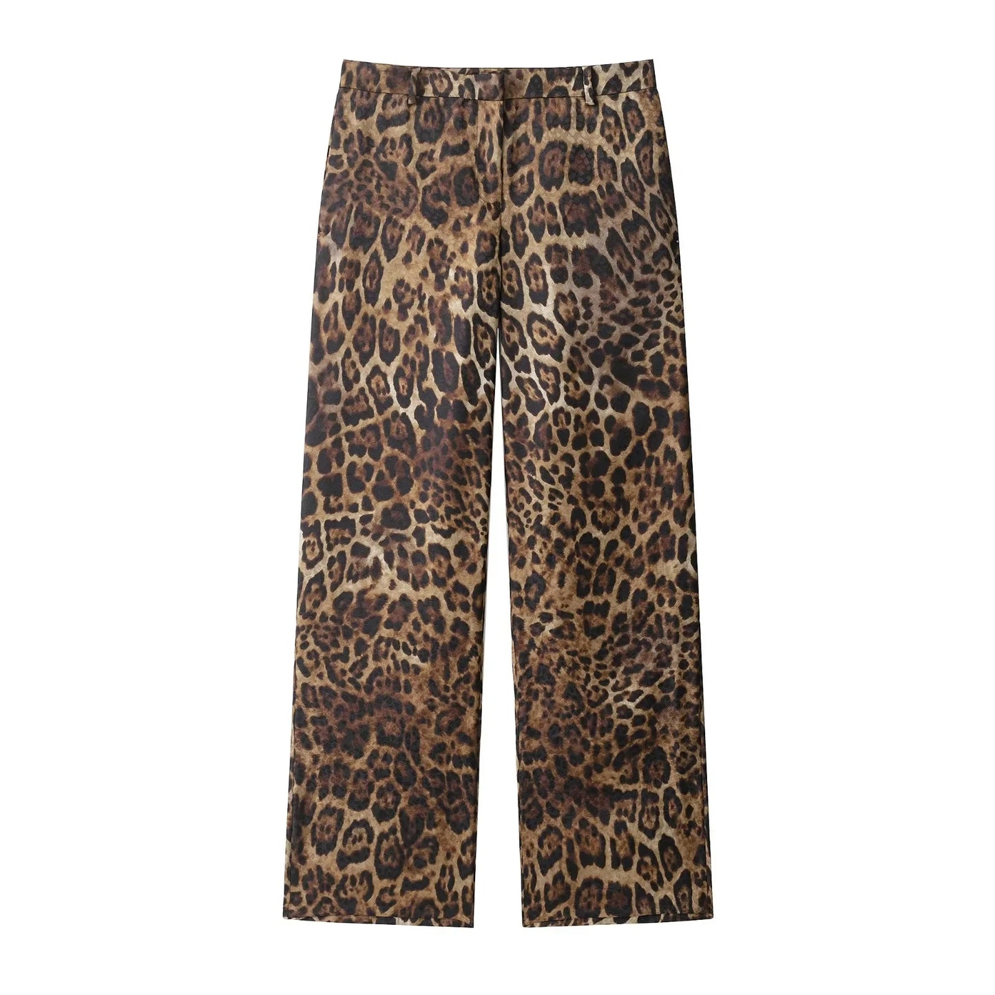 KONDALA Vintage Leopard Print Women Suits V Neck Sashes Long Sleeve Oversized Blazer+Wide Leg Pants Fashion 2025 Autumn Suits