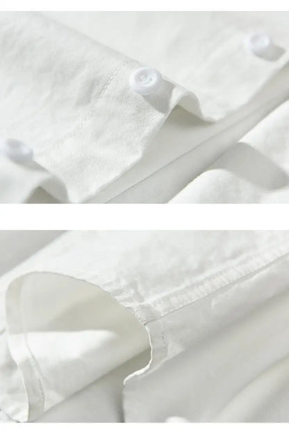 2024 New Spring and Summer Fresh Leisure Loose Embroidery Spliced Contrast Color Long Sleeve Workwear Thin Men's Shirt Coat