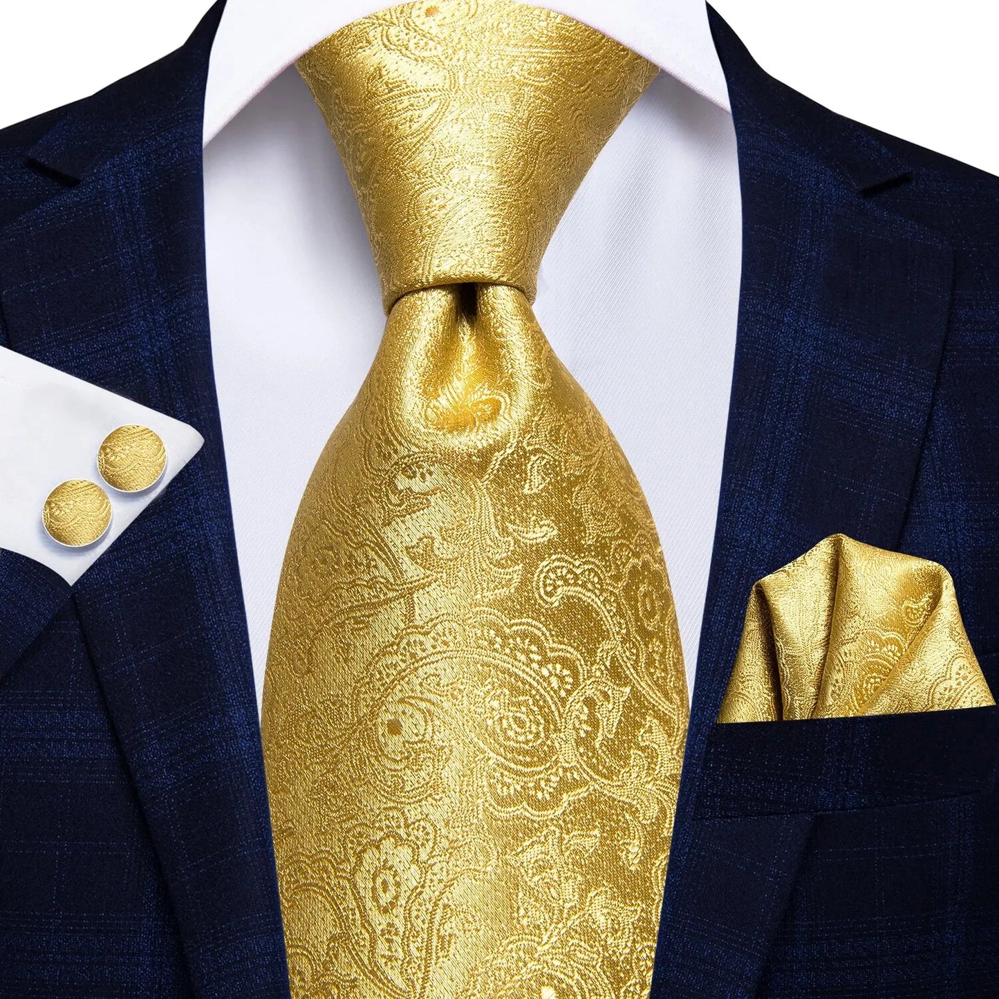 Hi-Tie Peacock Blue Novelty Designer Silk Wedding Tie For Men Hanky Cufflinks Gift Mens Fashion Necktie Set Business Party