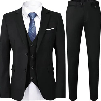 Suit For Men Elegant Wedding 3 Pieces 2 Sets Blazers Full Jackets Vest Pants Formal Fashion Luxury Coats 2025 Classic Costume