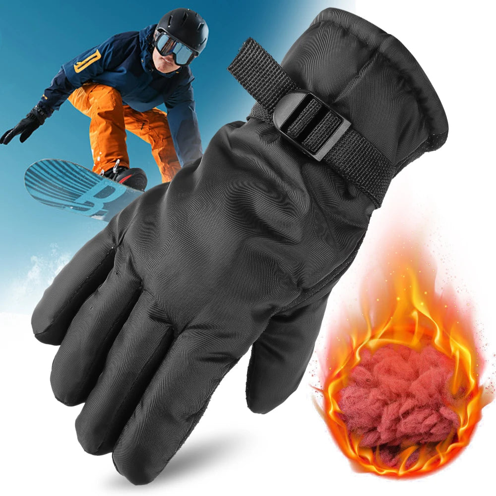 Winter Warm Cycling Gloves Men Outdoor Waterproof Skiing Riding Hiking Motorcycle Mitten Gloves Unisex Thermal Sport Gloves