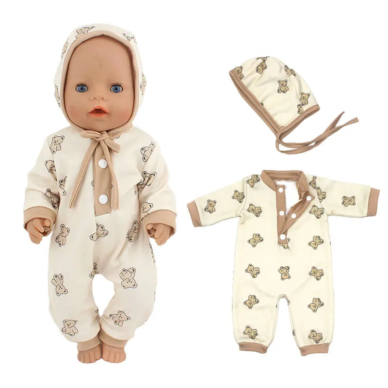 2023 Fashion Doll Jump Suits Fit For 43cm Baby Doll 17 Inch Reborn Baby Doll Clothes