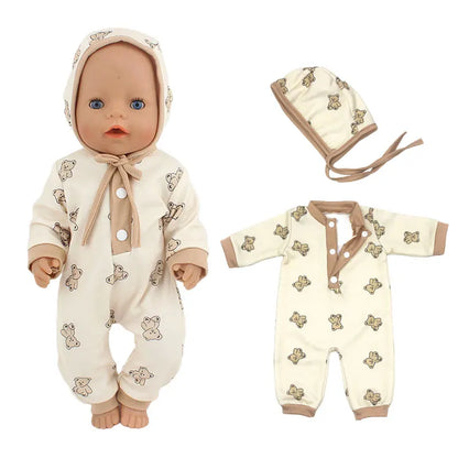 2023 Fashion Doll Jump Suits Fit For 43cm Baby Doll 17 Inch Reborn Baby Doll Clothes