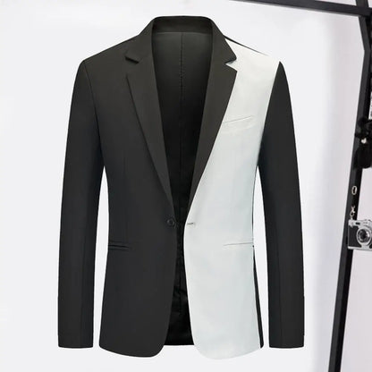 Men Coat Single Button Suit Jacket Formal Business Men's Suit Coat with Notch Lapel Single Button Closure Slim Fit Men Blazers