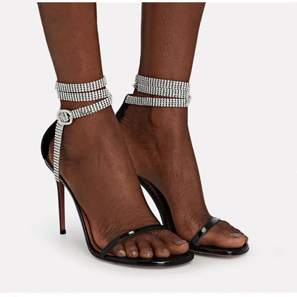 Clearance!!! Luxury Rhinestones Transparent PVC High quality Women Pumps Sandals Fashion Summer Stiletto High heels Party Shoes