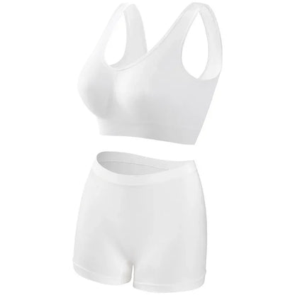 Seamless Bra Set Women Low Waist Underwear Female Tanks Bra Top Sexy Boyshort Panties Girls Casual Sports Lingerie Set Intimates