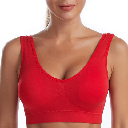 Women Sexy Bra Plus Size Seamless Breathable Brassiere Wire Free Bralette Underwear Comfortable Active Padded Brassiere Crop Top