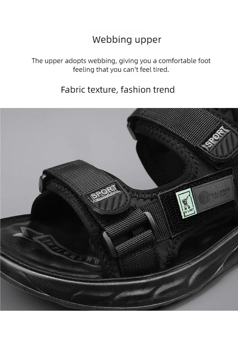 Men's casual sandals summer new outdoor anti slip beach shoes student comfort Breathable sports sandals youth fashion slippers