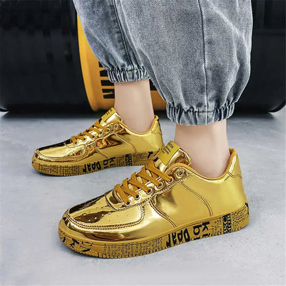 Gold-colored 36-42 Mens Chinese Style Shoes Casual Husband Sneakers Skate Trainers Sport Deporte Sapatenos Shouse