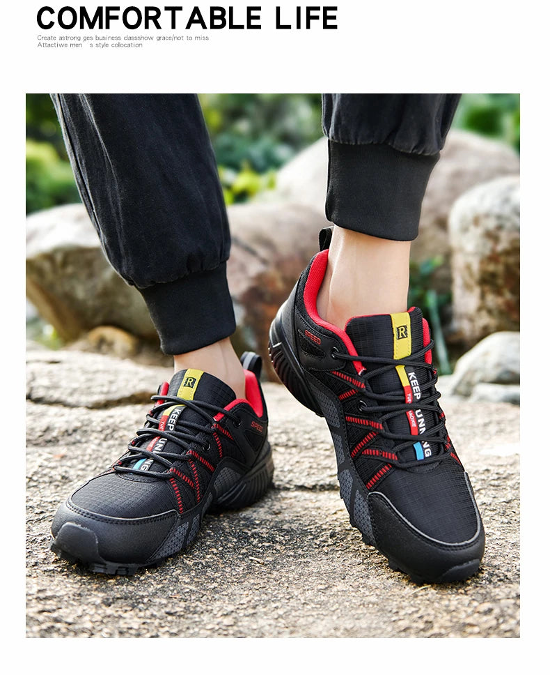 Men Women Hiking Shoes Waterproof Outdoor Trainers Lace-up Climbing Trekking Sneakers Mountain Walking Hunting Tactical Sneakers