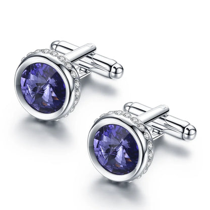 Men's Crystal Shirt Cuff Links Groomsmen Gift for Him Wedding Cufflinks for Men Fathers Husbands and Friends