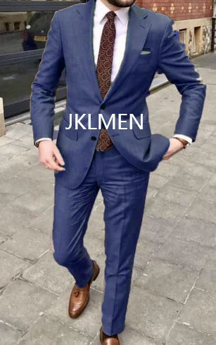 2023 Men's Suit   Handsome Casual 2 Piece Suit For Men Wedding Tuxedos Notched Lapel Groomsmen  Business  Prom Blazer