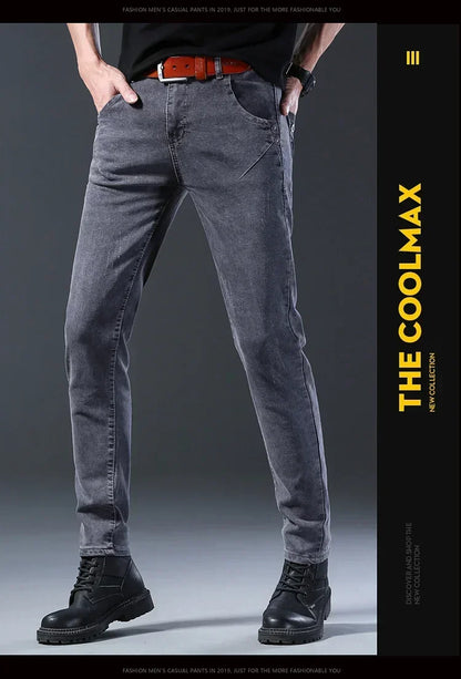 2024 New Men Spring and Autumn Korean Version Comfort Men Stretch Youth Slim Fashion  Skinny Jeans Pants Designer Clothes