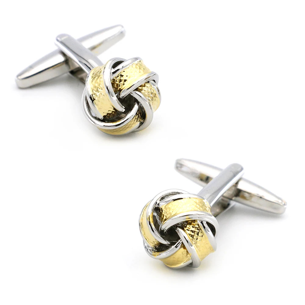 iGame Fashion Knot Cuff Links Quality Brass Material Woven Ball Design Cufflinks For Wedding  Men