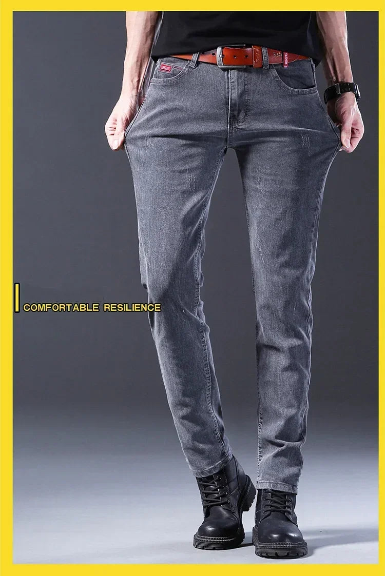 2024 New Men Spring and Autumn Korean Version Comfort Men Stretch Youth Slim Fashion  Skinny Jeans Pants Designer Clothes