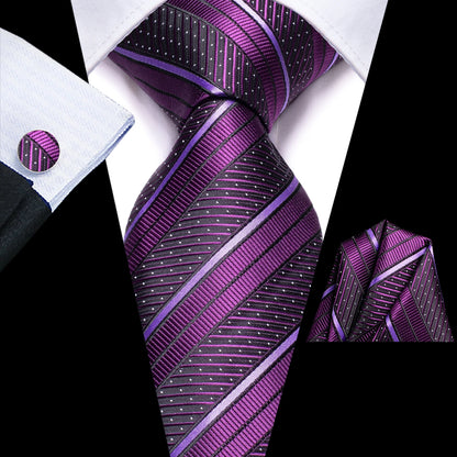 Hi-Tie 8.5cm Business Black Solid Paisley 100% Silk Men's Tie Neck Strip Ties for Men Formal Luxury Wedding Neckties Gravatas