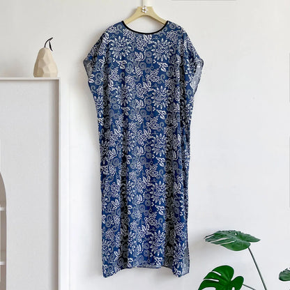 New Spring and Summer Dresses For Women Elegant Printed Silk Muslim Lady Kaftan Beach Sun Protection Seaside Holiday Dress