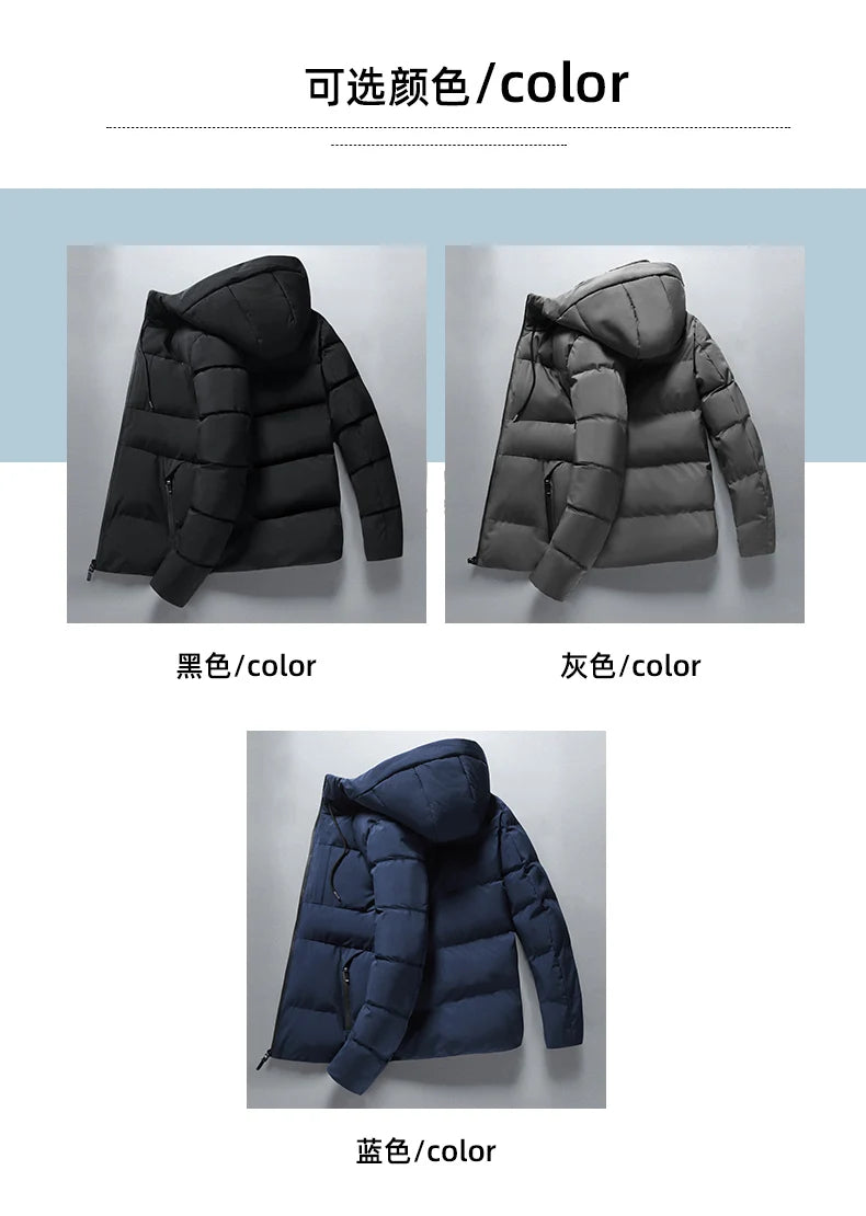 Winter Leisure Thicken Warm Waterproof Jacket Parka Men Autumn New Outwear Windproof Hat Hooded Parka Jacket Men