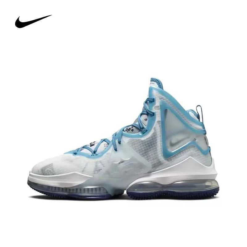 Nike Lebron 19 shock-absorbing durable wrapped supportive Mid Top Air Zoom practical basketball shoes for men and women