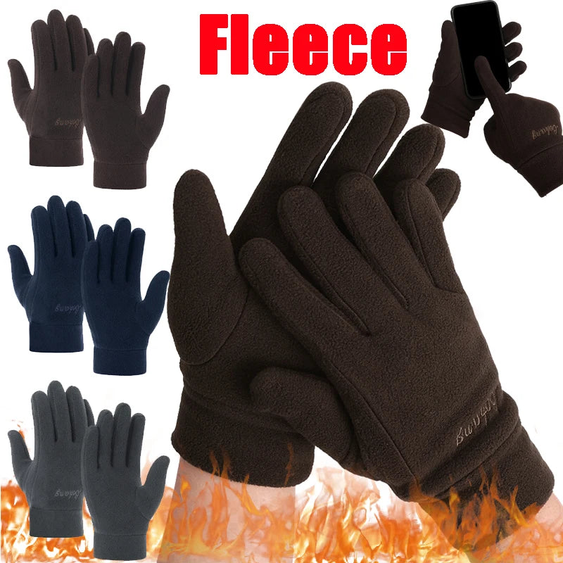 Winter Fleece Thick Gloves for Men Women Outdoor Snow Riding Ski Glove Warm and Cold-proof Protective Touchscreen Gloves Mittens