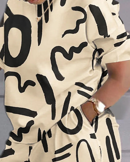 Women Casual Short Sleeve Two Piece Sets Women Outfit 2023 Summer Letter Printed Pocket Suit Female T Shirt Shorts 2 Pieces Set