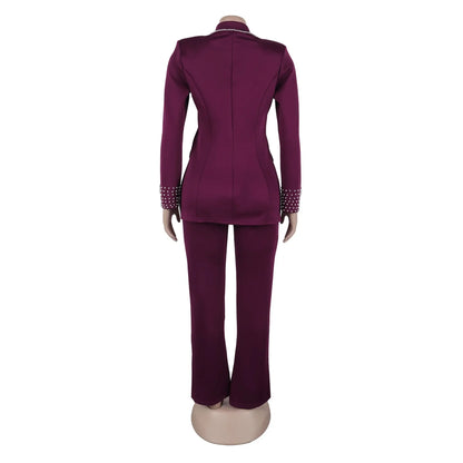 Customized 2 Piece Women Sets Plus Size Dashiki African New Arrival Matching Two Pieces Sets Blazer Coat Top Pants Suits Outfits