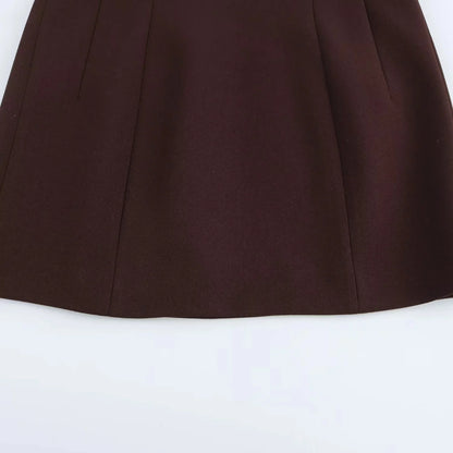 KONDALA 2026 Spring Summer Elegant Valentine‘s Day Suits Fashion Shrug Pockets Blazers Elegant Zipper Skirts Chic Baggy Pants