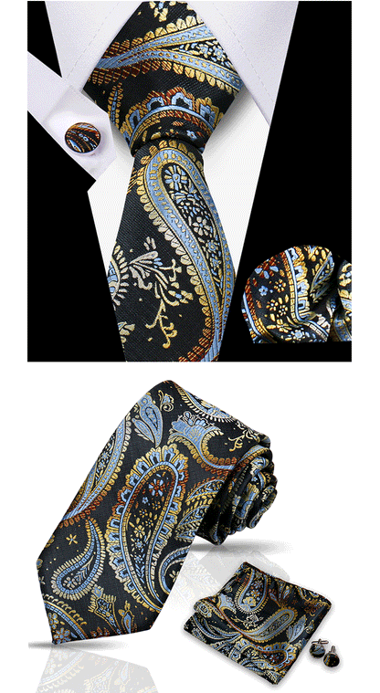 Tie For Men Classic Plaid Handkerchiefs Red Necktie Cufflinks For Men Blouse Business Wedding Accessories Women Collar Man Gift