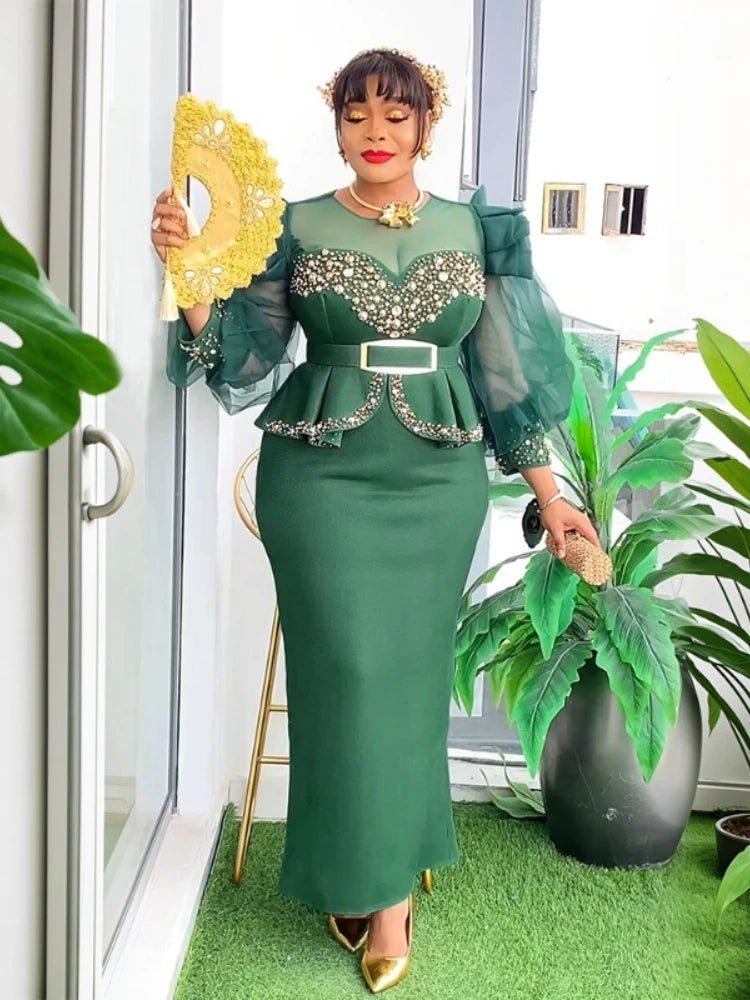 Elegant African Dresses for Women 2025 New Africa Clothing Plus Size Turkey Wedding Party Long Dress Dashiki Ankara Outfits Robe