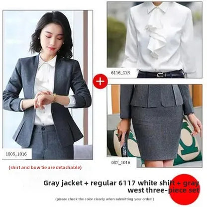 Elegant Red Western-style Suit Jacket For Women Fashionable Professional Attire For Hosting Events Job Interviews