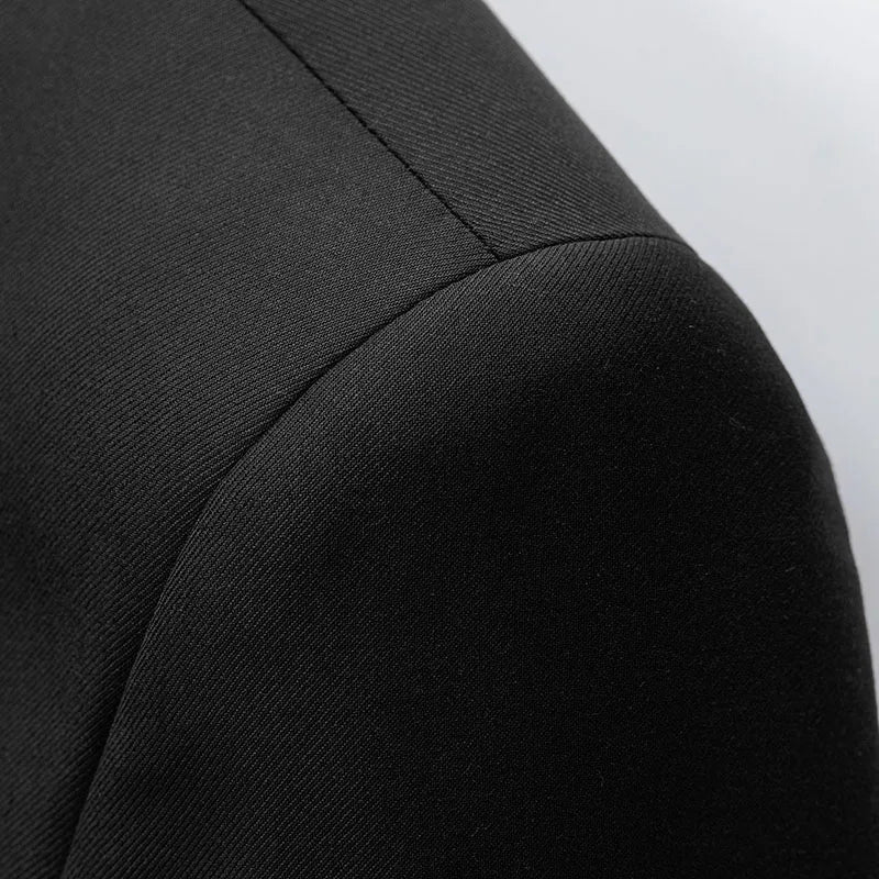 Men's Casual Business Suit (suit + Trousers) Stylish and Handsome with The Trend of Standing Collar Zhongshan Suit Two-piece Set