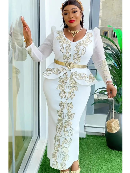 Elegant African Dresses for Women 2025 New Africa Clothing Plus Size Turkey Wedding Party Long Dress Dashiki Ankara Outfits Robe