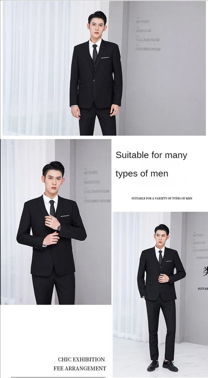 Suit For Men Elegant Wedding 3 Pieces 2 Sets Blazers Full Jackets Vest Pants Formal Fashion Luxury Coats 2025 Classic Costume