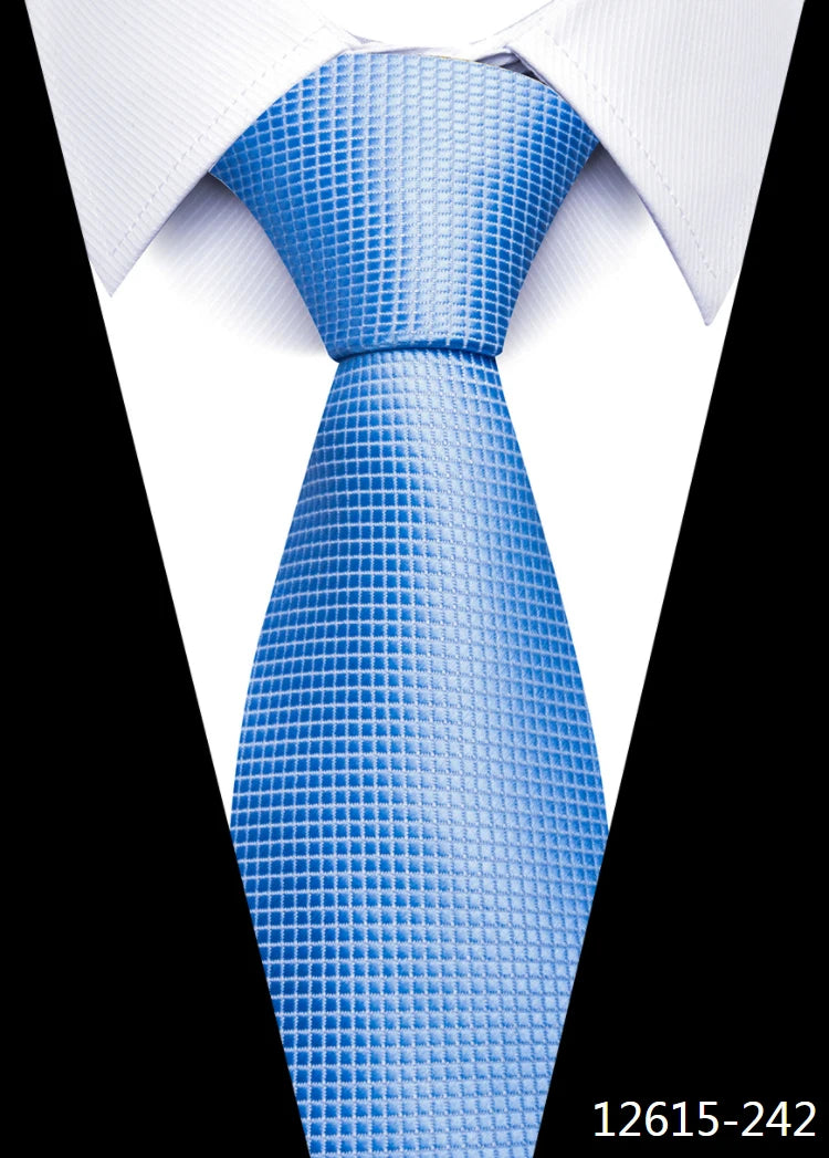 Hot Sale Brand New Style Tie Blue Golden Stripe Suit Accessories Necktie Men Gravata Fit Wedding Holiday Present
